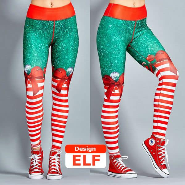 christmas workout leggings